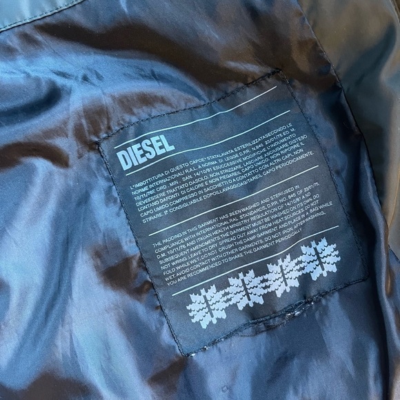 Diesel Puffer Jacket Women's 14 blackLong Sleeve Hooded Full Zip/Snap  Pockets - Picture 7 of 7